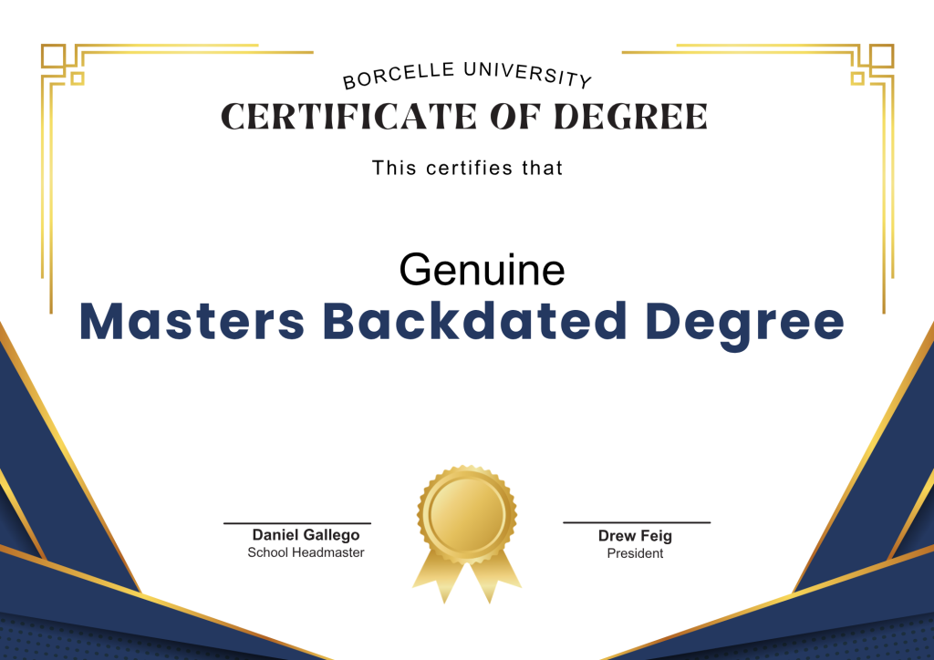Backdated Degree for Masters